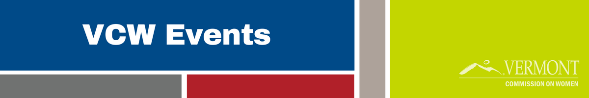 Blocks of color, logo, and title, VCW Events