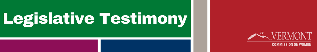 Blocks of color, logo, and title, Legislative Testimony