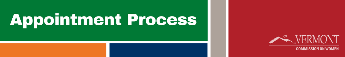 : Blocks of color, logo, and title, Appointment Process