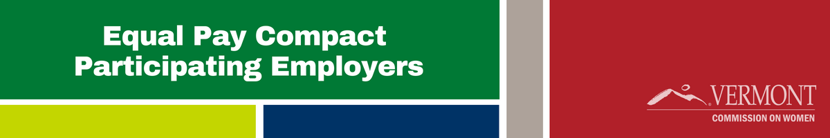 Blocks of color, logo, and title, Equal Pay Compact Participating Employers