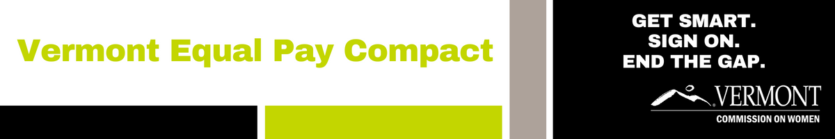 Blocks of color, logo, and title, Equal Pay Compact