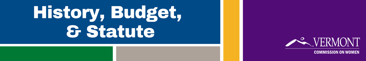 Color Blocks and title text History, Budget, & Statute