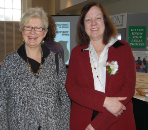 Rickey Gard Diamond, editor of Vermont Woman newspaper with Commissioner Charlotte Dennett
