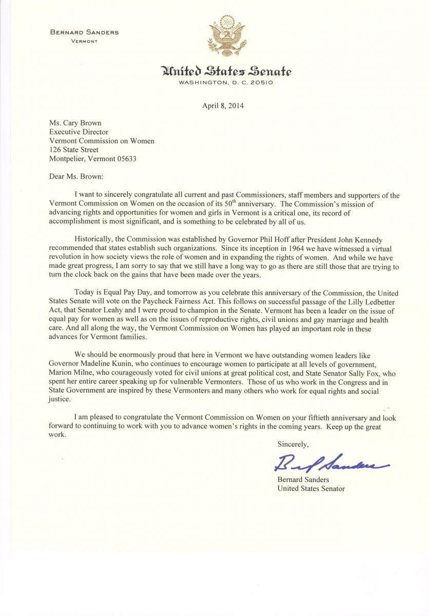 Sen. Sanders' statement